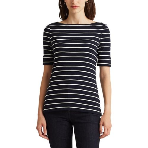 T-shirt A Righe Scollo A Barchetta E Maniche A 3/4 Donna Taglie XS - lauren ralph lauren - Modalova