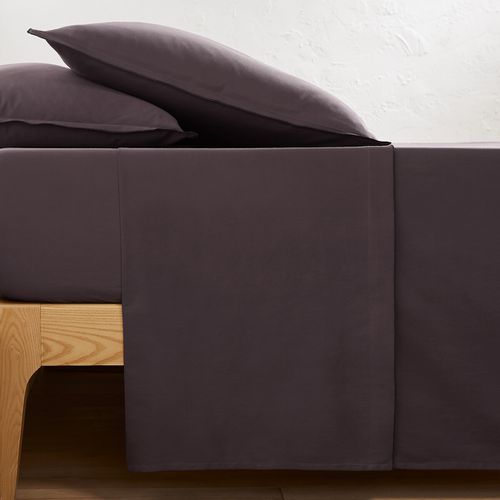 Lenzuolo Piatto Satin Di Cotone Lavato, Victor Tinta Unita Taglie 180 x 290 cm - la redoute interieurs - Modalova