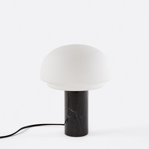 Lampada da tavolo in vetro opalino e marmo H27,5, Agathilda - LA REDOUTE INTERIEURS - Modalova