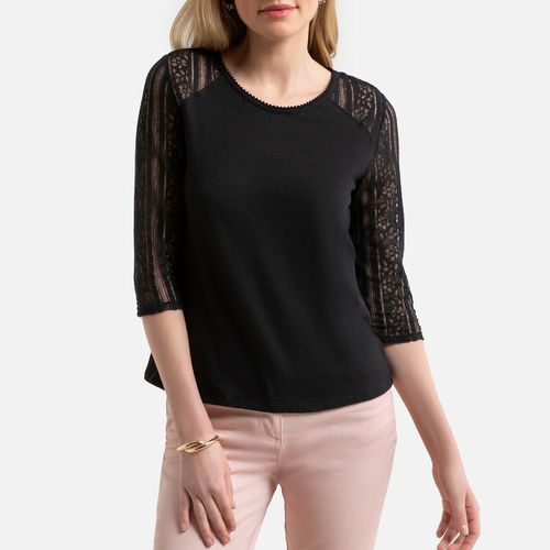 T-shirt Senza Collo Con Maniche In Pizzo Donna Taglie S - anne weyburn - Modalova