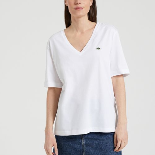 T-shirt Casual Scollo A V Donna Taglie 40 (IT) - 36 (FR) - lacoste - Modalova