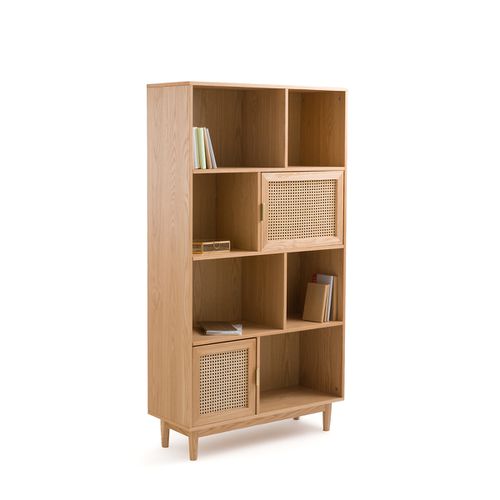 Libreria, impiallacciata rovere e vimini, Loris - SO'HOME - Modalova