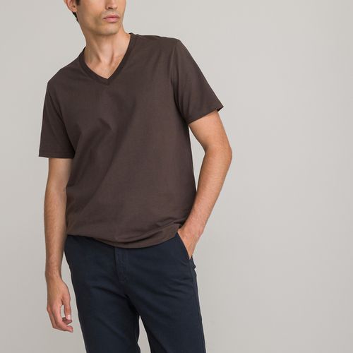 T-shirt Scollo A V Maniche Corte In Cotone Bio Uomo Taglie S - la redoute collections - Modalova