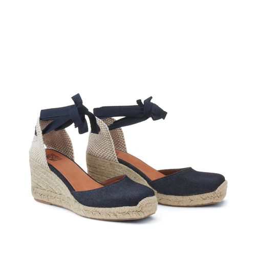 Espadrillas Con Tacco A Zeppa, Allacciatura Alla Caviglia Donna Taglie 36 - la redoute collections - Modalova