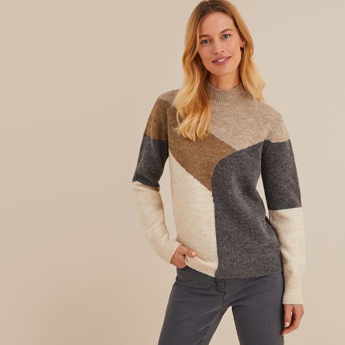 Maglione intarsia, collo alto, in grossa maglia - ANNE WEYBURN - Modalova