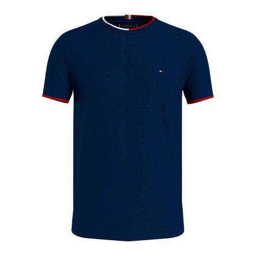 T-shirt girocollo con profilo - TOMMY HILFIGER - Modalova