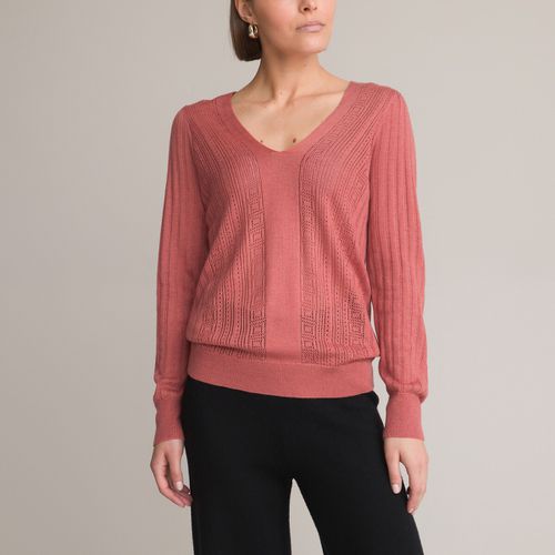 Maglione Scollo A V, In Maglia Fine Ricamata Donna Taglie 38/40 (FR) - 42/44 (IT) - anne weyburn - Modalova