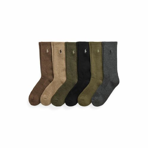 Confezione Da 6 Paia Di Calze Performance Marrone Uomo Taglie 39/45 - polo ralph lauren - Modalova