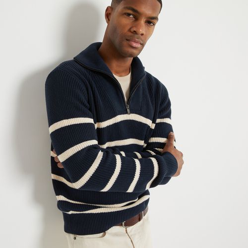 Maglione Collo Alto A Righe Uomo Taglie XL - la redoute collections - Modalova