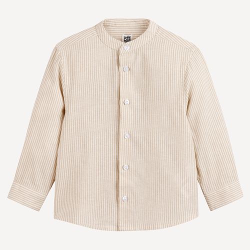 Camicia a righe, collo Mao, cotone/lino - LA REDOUTE COLLECTIONS - Modalova