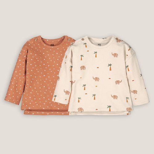 Confezione Da 2 T-shirt Maniche Lunghe Stampate Taglie 1 mese - 54 cm - la redoute collections - Modalova