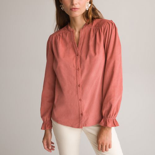 Camicia In Velluto, Collo Alla Coreana, Maniche Lunghe Donna Taglie 40 (FR) - 44 (IT) - anne weyburn - Modalova