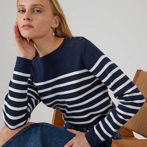 Pull Alla Marinara Cotone Bio Donna Taglie S - la redoute collections - Modalova