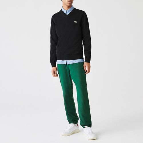 Maglione scollo a V in cotone bio - LACOSTE - Modalova