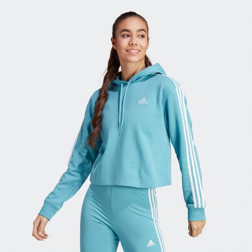 Felpa Crop Con Cappuccio Essentials 3-stripes Donna Taglie M - adidas sportswear - Modalova