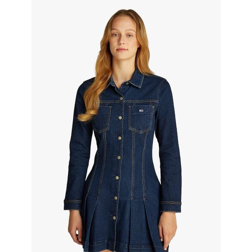 Abito In Denim A Maniche Lunghe Donna Taglie S - tommy jeans - Modalova