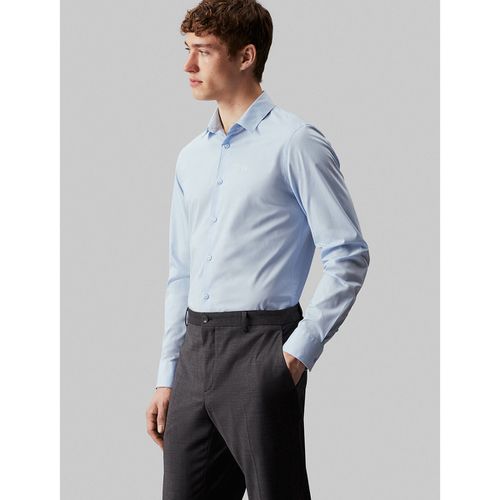 Camicia In Popeline Stretch Slim Uomo Taglie S - calvin klein - Modalova