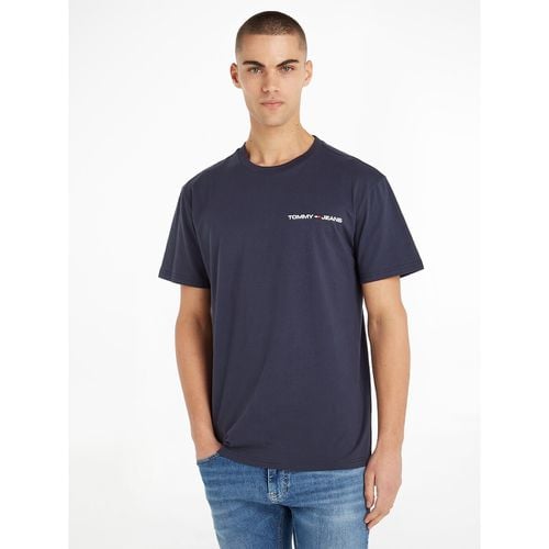 T-shirt dritta girocollo logo al petto - TOMMY JEANS - Modalova