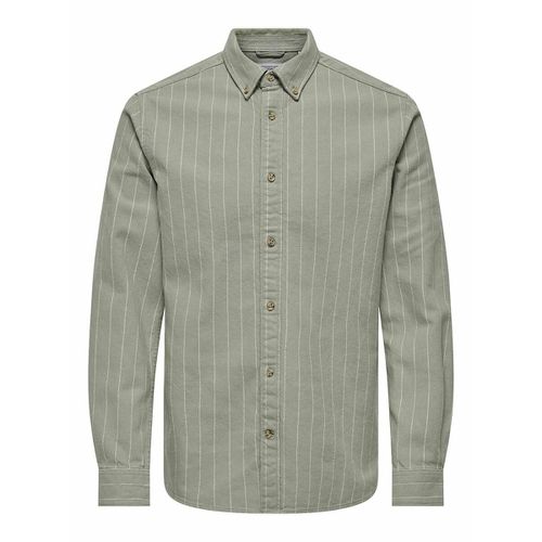 Camicia Dritta A Righe Uomo Taglie L - only & sons - Modalova