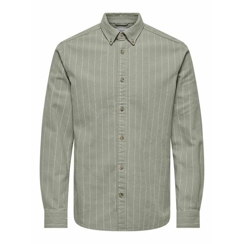 Camicia Dritta A Righe Uomo Taglie XXL - only & sons - Modalova