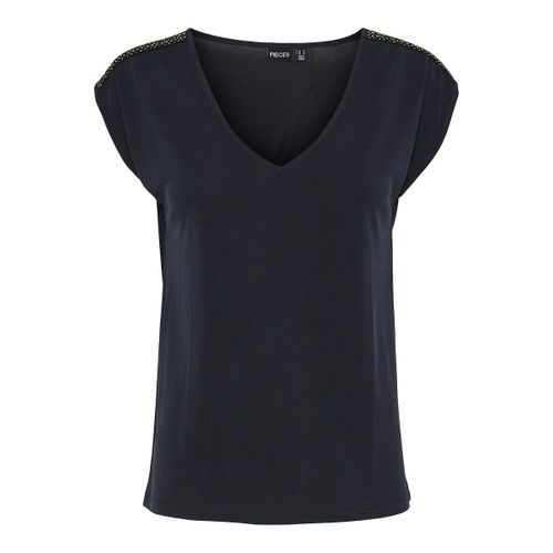 T-shirt A Maniche Corte, Gioielli Sulle Spalle Donna Taglie XS - pieces - Modalova