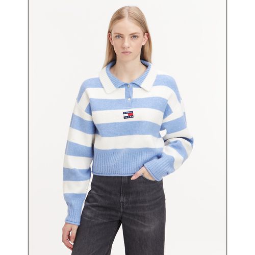 Pull Dolcevita A Righe, Logo Frontale Donna Taglie XL - tommy jeans - Modalova