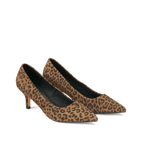 Decolleté Tacco A Spillo In Pelle Motivo Leopardato Donna Taglie 37 - la redoute collections plus - Modalova