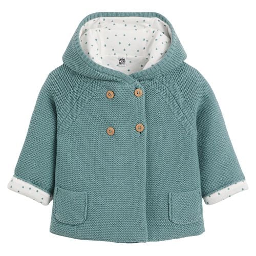 Cardigan Con Cappuccio Grossa Maglia, Fodera Jersey Taglie 1 mese - 54 cm - la redoute collections - Modalova