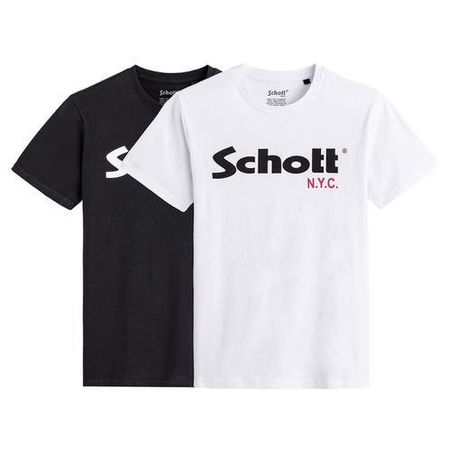 Confezione Da 2 T-shirt Girocollo Logo Uomo Taglie XXL - schott - Modalova