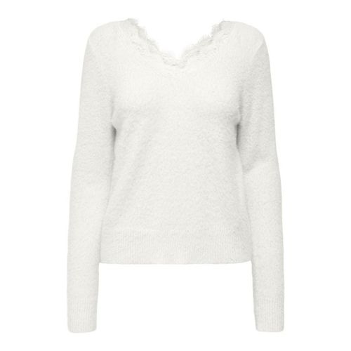 Maglione In Maglia Punto Schiuma, Scollo A V Pizzo Donna Taglie XS - only - Modalova