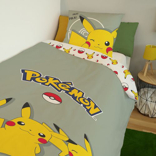 Parure da letto cotone, Pokémon Trio Fun Kaki - POKEMON - Modalova