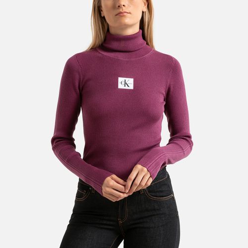 Maglione A Dolcevita Slim A Coste Donna Taglie L - calvin klein jeans - Modalova