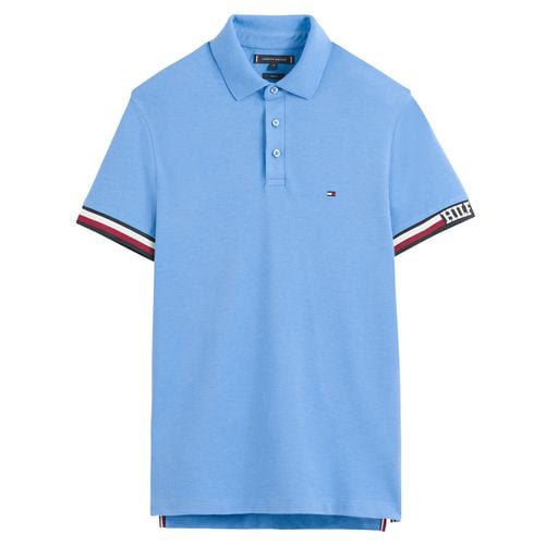 Polo Dritta Con Logo Ricamato Fodera Jersey Uomo Taglie M - tommy hilfiger - Modalova