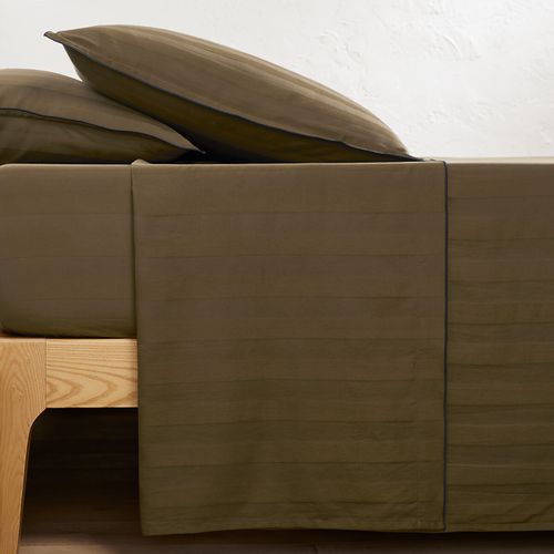 Lenzuolo Piatto Satin Di Cotone Lavato, Victor A Righe Taglie 180 x 290 cm - la redoute interieurs - Modalova