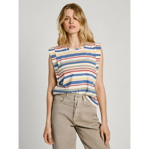 T-shirt A Righe Senza Maniche Donna Taglie L - pepe jeans - Modalova