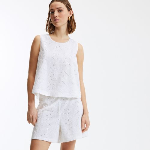 Top senza maniche in pizzo sangallo, scollo rotondo - LA REDOUTE COLLECTIONS - Modalova