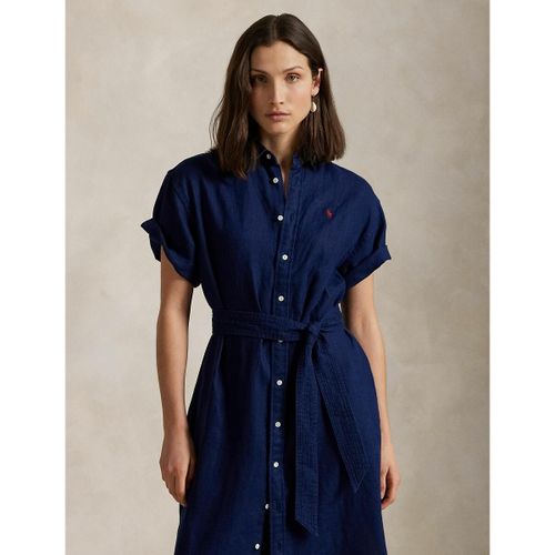 Abito camicia a maniche corte con cintura - POLO RALPH LAUREN - Modalova