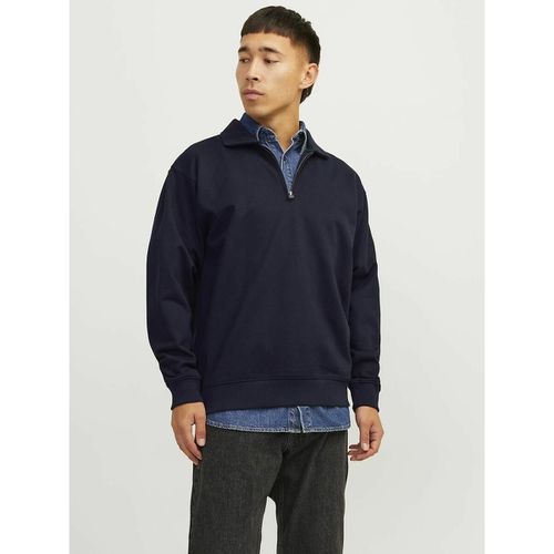 Felpa collo polo mezza cerniera - JACK & JONES - Modalova