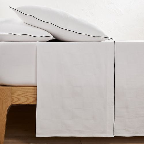 Lenzuolo Piatto Satin Di Cotone Lavato, Victor A Scacchi Taglie 240 x 290 cm - la redoute interieurs - Modalova