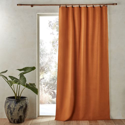 Tenda Lino Lavato Oscurante Passanti In Pelle, Private Taglie 140 x 220 cm - am.pm - Modalova