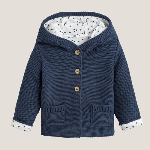 Gilet foderato con cappuccio e bottoni, cotone bio - LA REDOUTE COLLECTIONS - Modalova