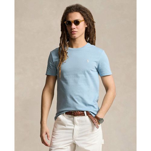 T-shirt Slim Tinta Unita In Jersey Logo Ricamato Uomo Taglie L - polo ralph lauren - Modalova