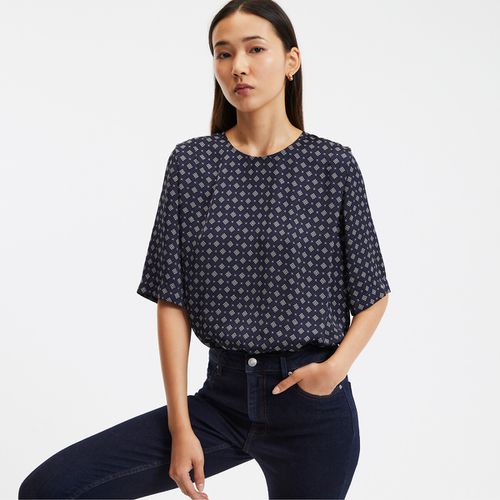 Blusa girocollo in satin, motivo grafico - LA REDOUTE COLLECTIONS - Modalova