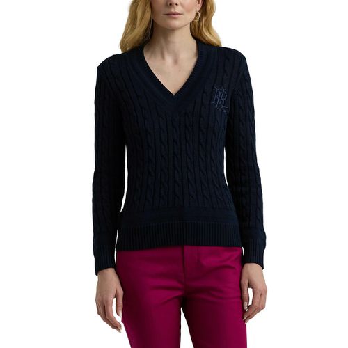 Maglione A Trecce Scollo A V Meren - lauren ralph lauren - Modalova