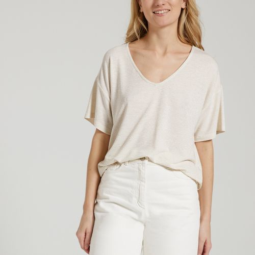 T-shirt oversized a righe sottili brillanti - PIECES - Modalova