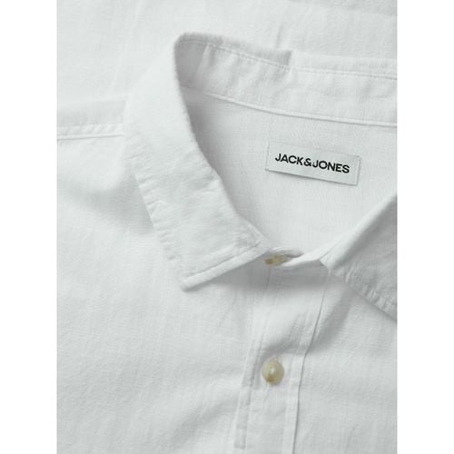 Camicia dritta in cotone e lino - JACK & JONES - Modalova