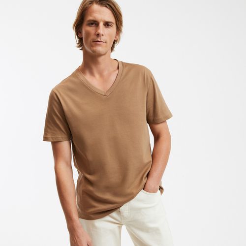 T-shirt Scollo A V Maniche Corte In Cotone Bio Uomo Taglie S - la redoute collections - Modalova