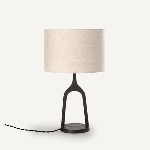 Lampada Da Tavolo In Metallo E Lino Jakomé - am.pm - Modalova