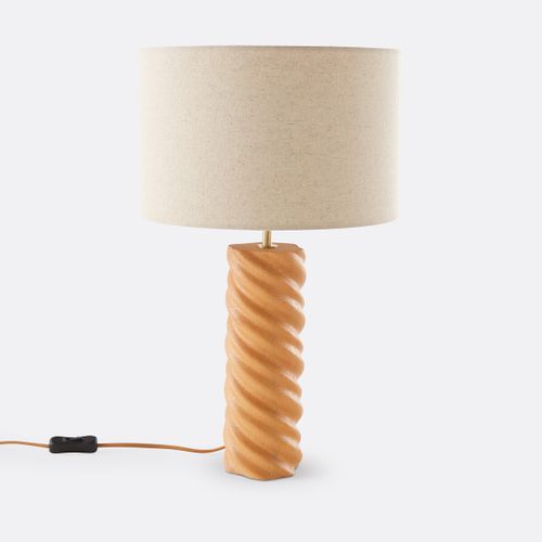 Lampada da tavolo rovere e lino, Dehen - LA REDOUTE INTERIEURS - Modalova