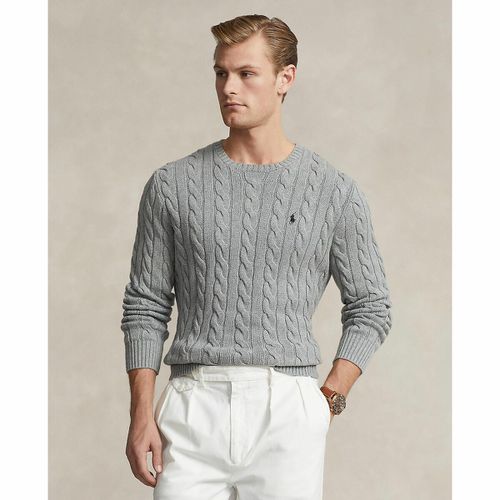 Pull Scollo Rotondo In Maglia Di Cotone A Trecce Uomo Taglie S - polo ralph lauren - Modalova